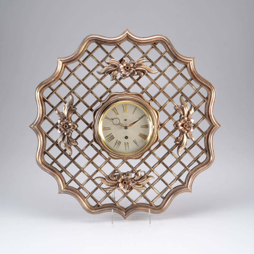 Vintage Syroco 8-Day Jeweled Wall Clock