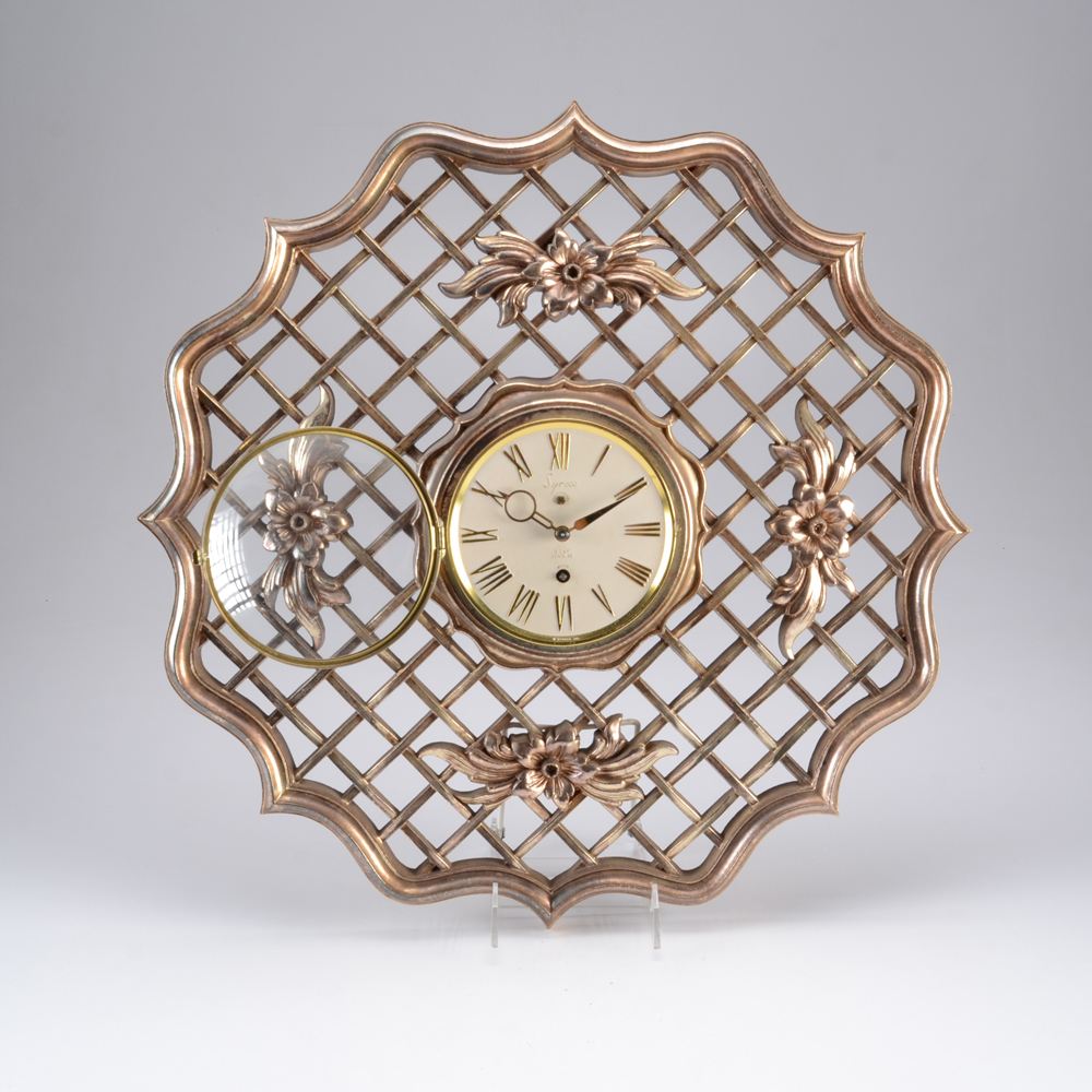 Vintage Syroco 8-Day Jeweled Wall Clock