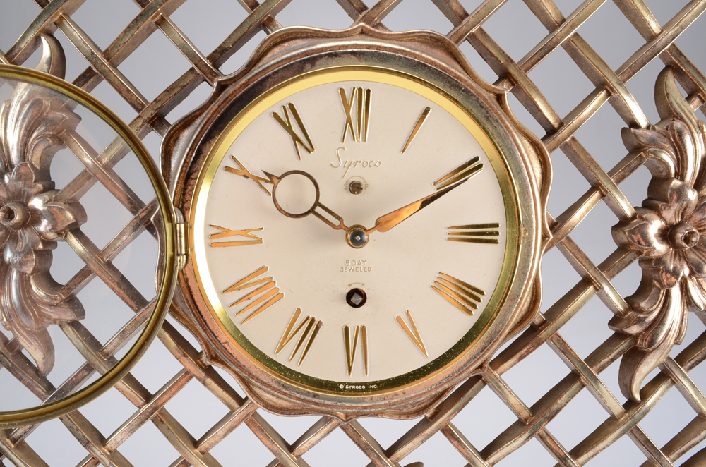 Vintage Syroco 8-Day Jeweled Wall Clock