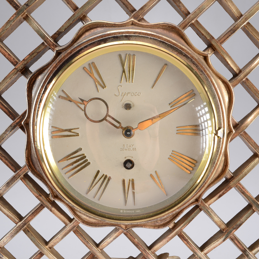 Vintage Syroco 8-Day Jeweled Wall Clock