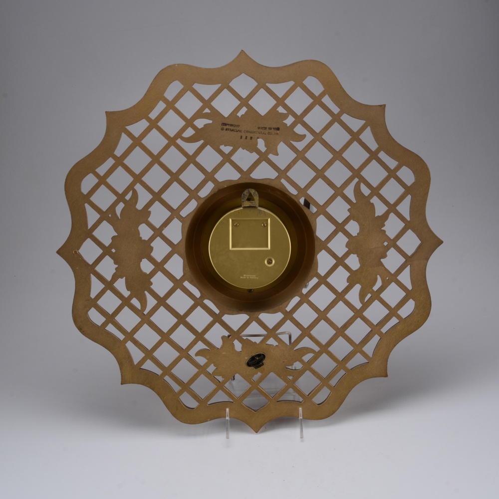 Vintage Syroco 8-Day Jeweled Wall Clock