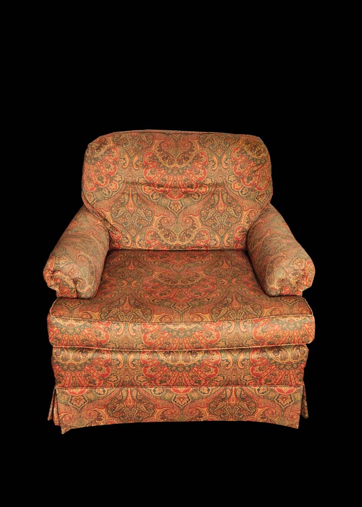 Paisley Club Chair with Ottoman