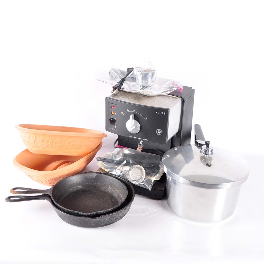 Kitchenware Including a Krups Espresso Machine
