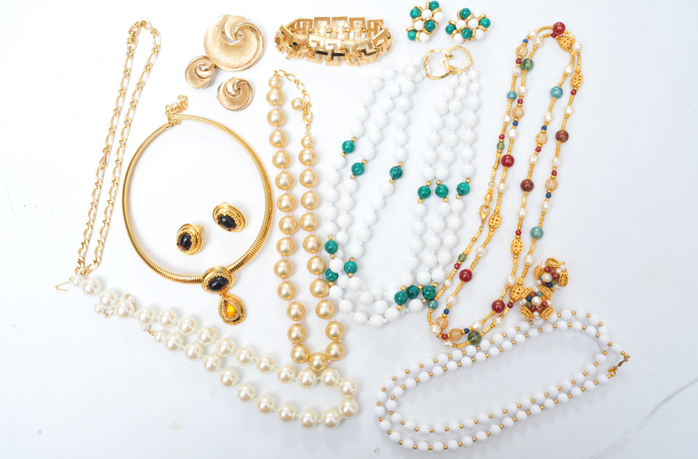 Costume Jewelry Assortment Featuring Monet