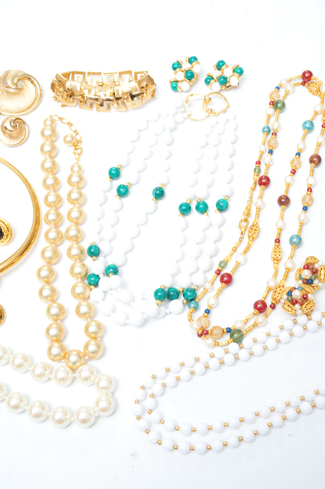 Costume Jewelry Assortment Featuring Monet