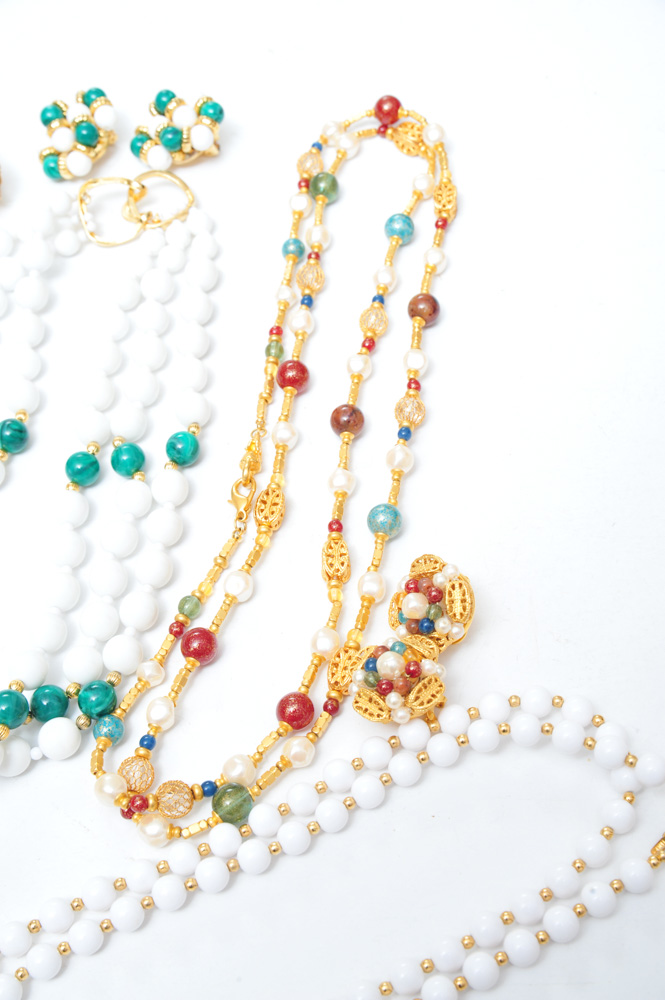 Costume Jewelry Assortment Featuring Monet