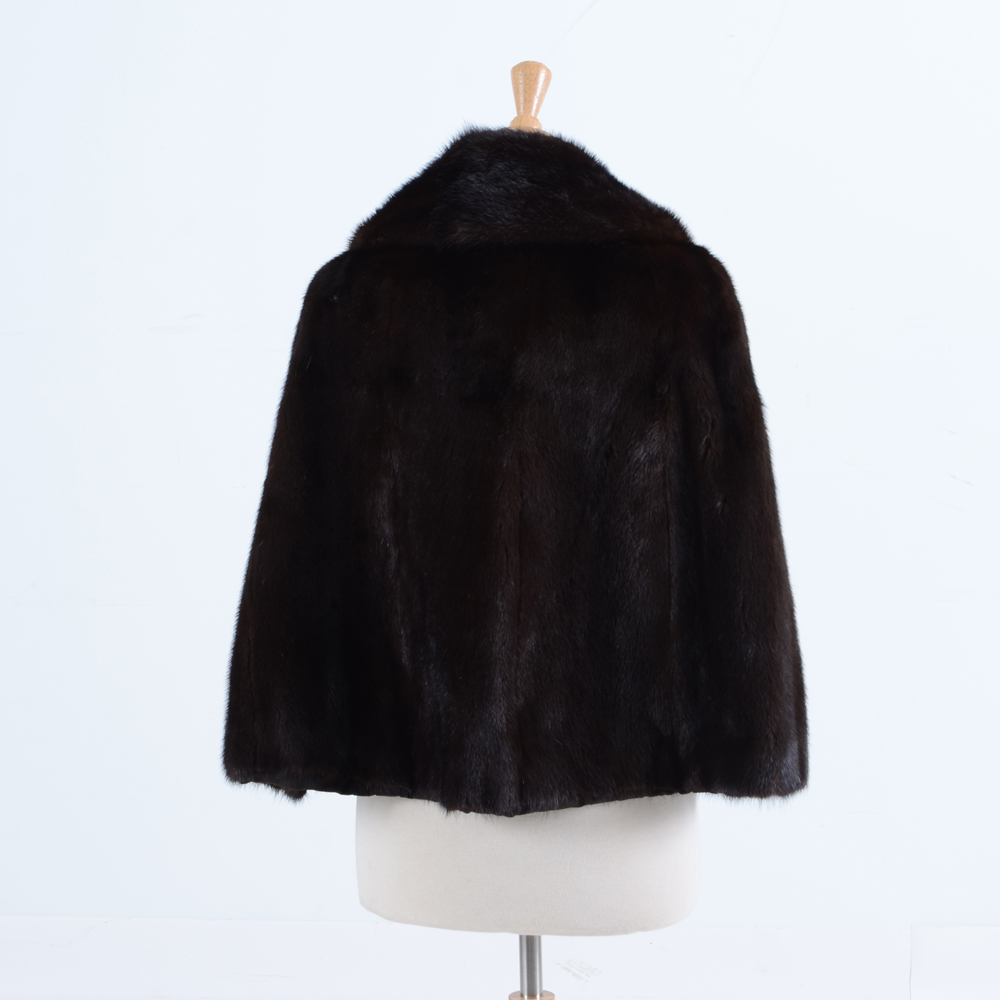 1950s Vintage Chocolate Mink Capelet