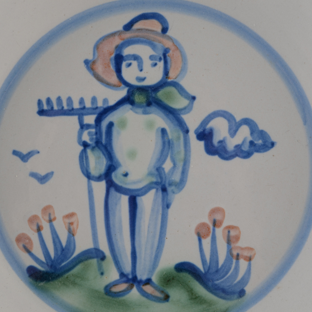 MA Hadley Stoneware Pottery "Country" Plate and Mug Set