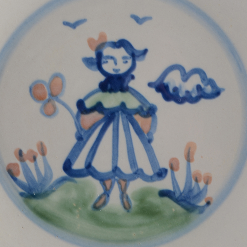 MA Hadley Stoneware Pottery "Country" Plate and Mug Set