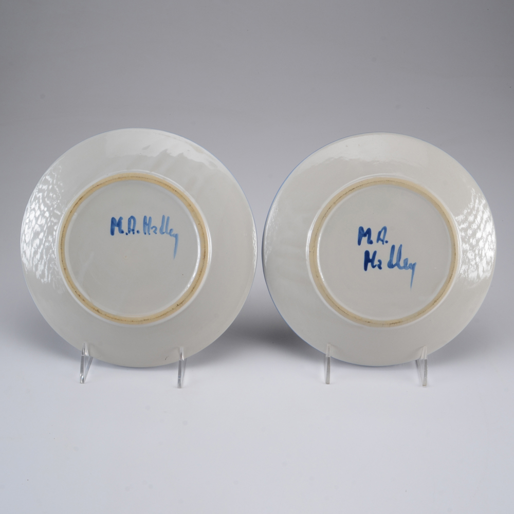 MA Hadley Stoneware Pottery "Country" Plate and Mug Set