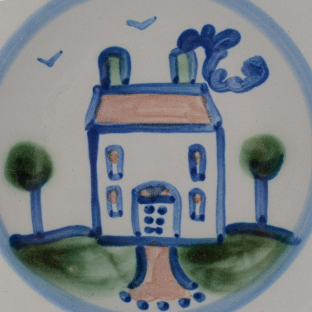 MA Hadley Stoneware Pottery "Country" Plate and Mug Set