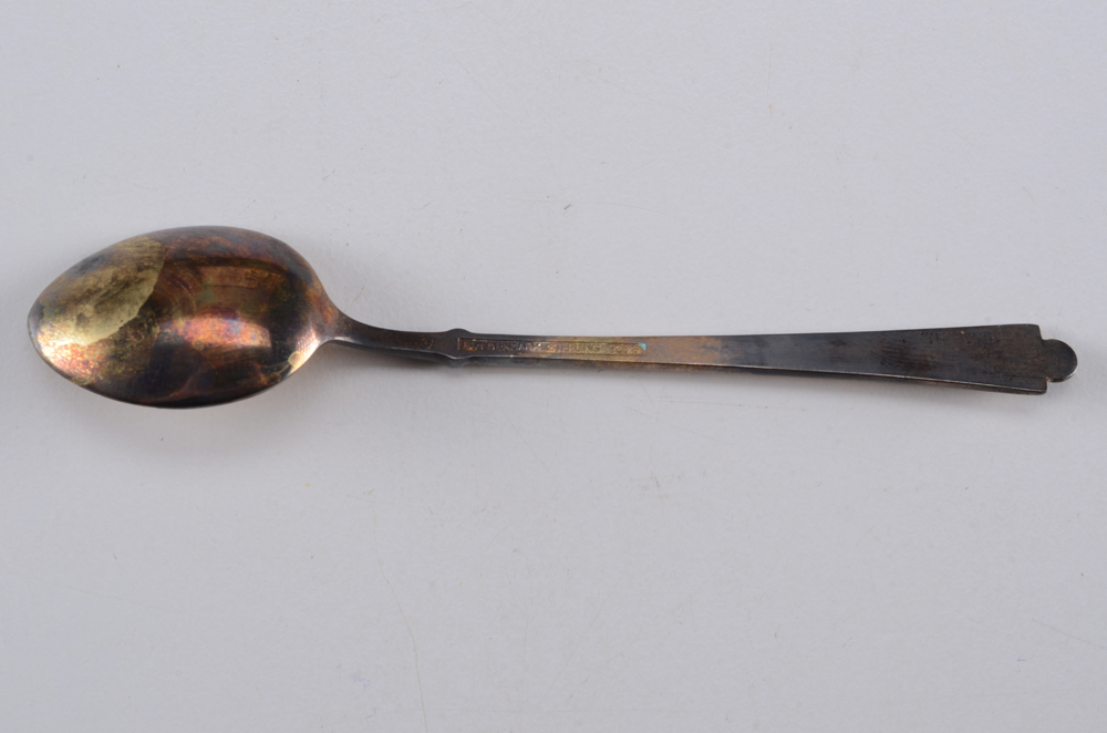 Vintage Set of Sterling Silver Enamelled Demitasse Spoons