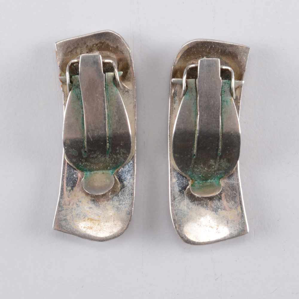 Collection of Red Enamel Siam Sterling Nielloware Jewelry