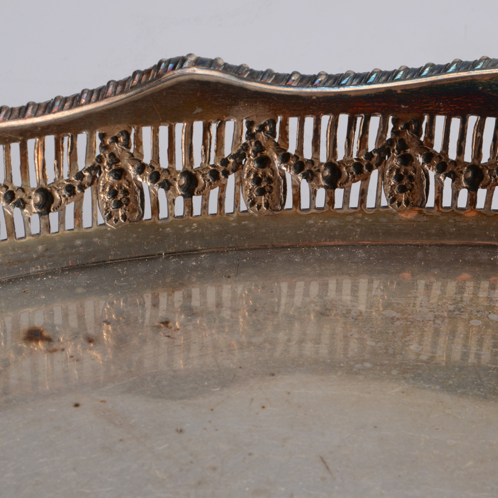 Collection of Silver Plate Platters and Butter Knife
