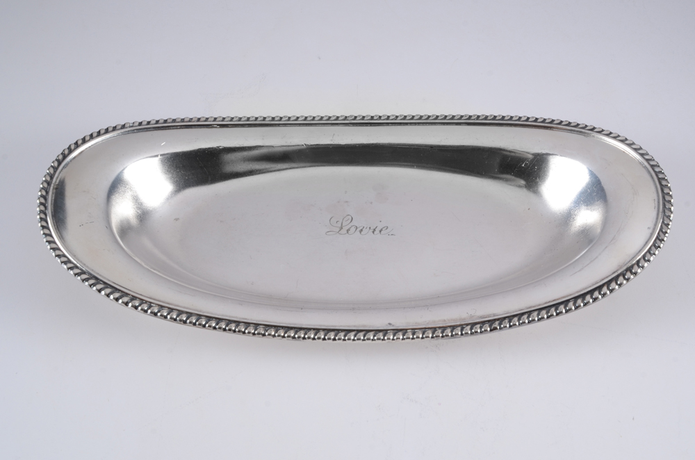 Collection of Silver Plate Platters and Butter Knife