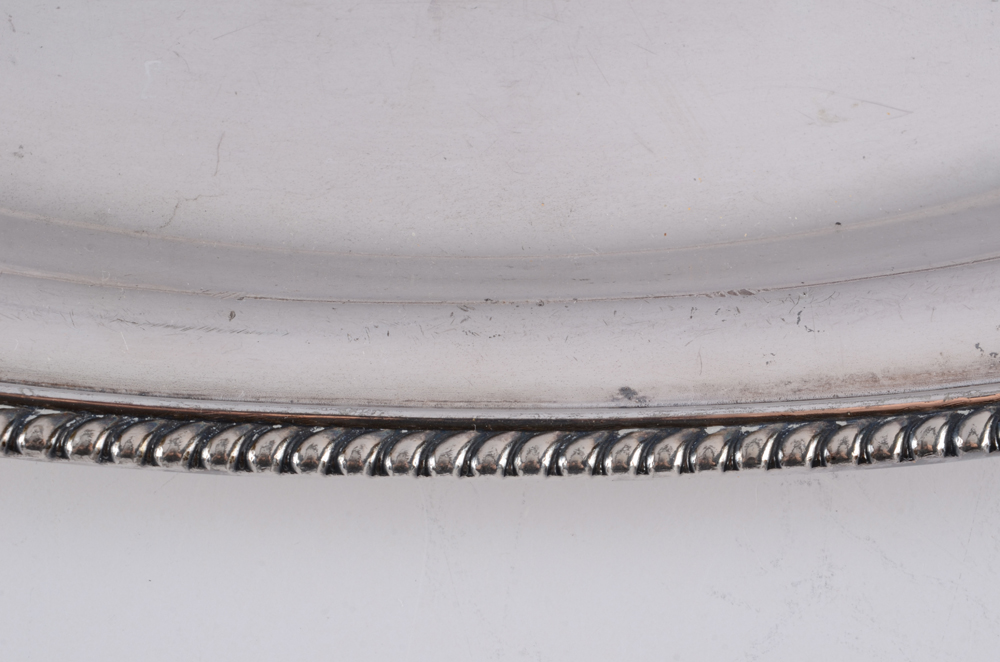 Collection of Silver Plate Platters and Butter Knife