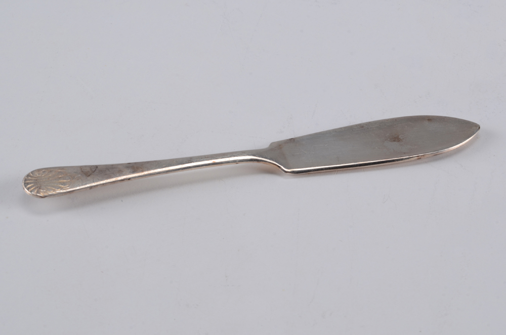 Collection of Silver Plate Platters and Butter Knife