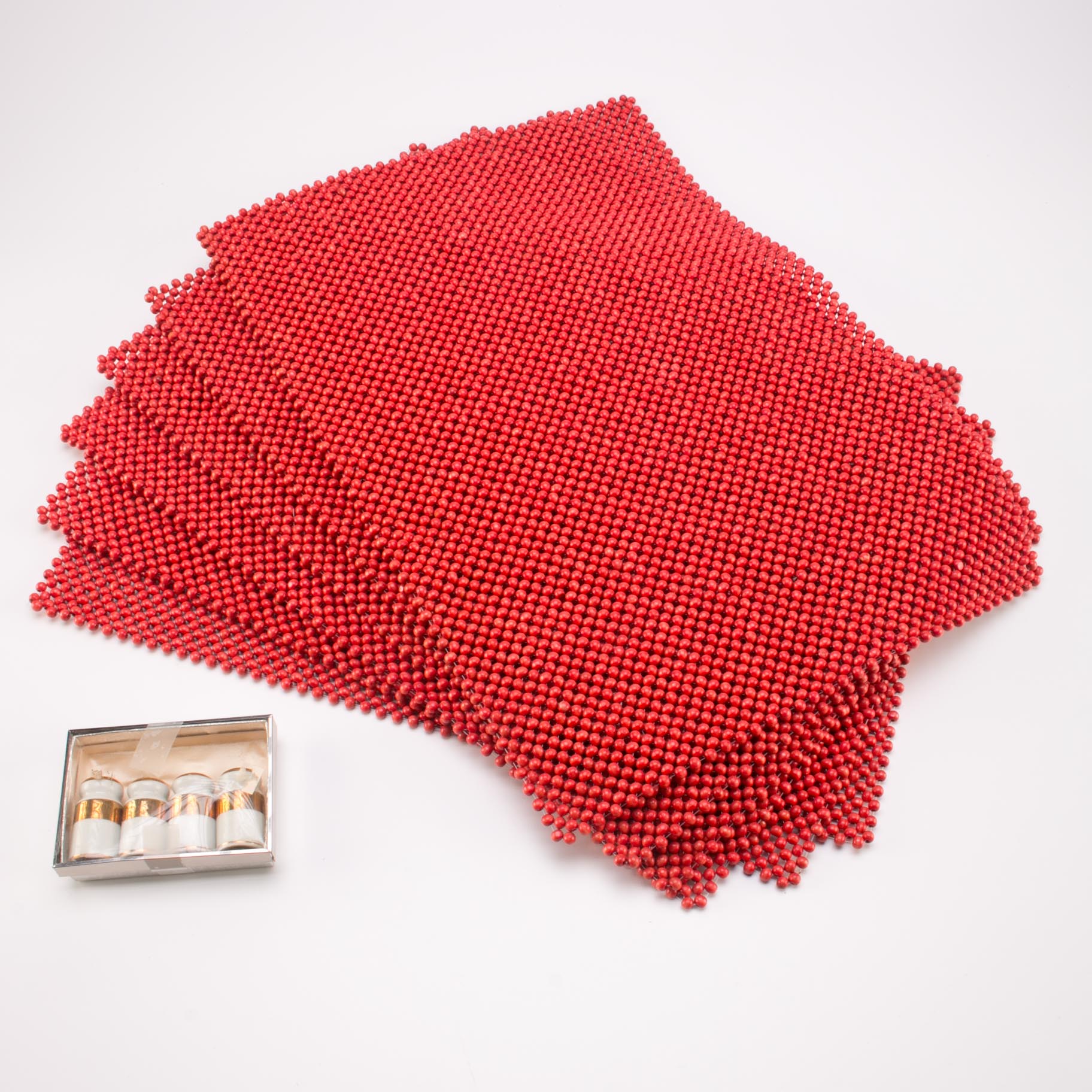 Set of Beaded Placemats and Shakers