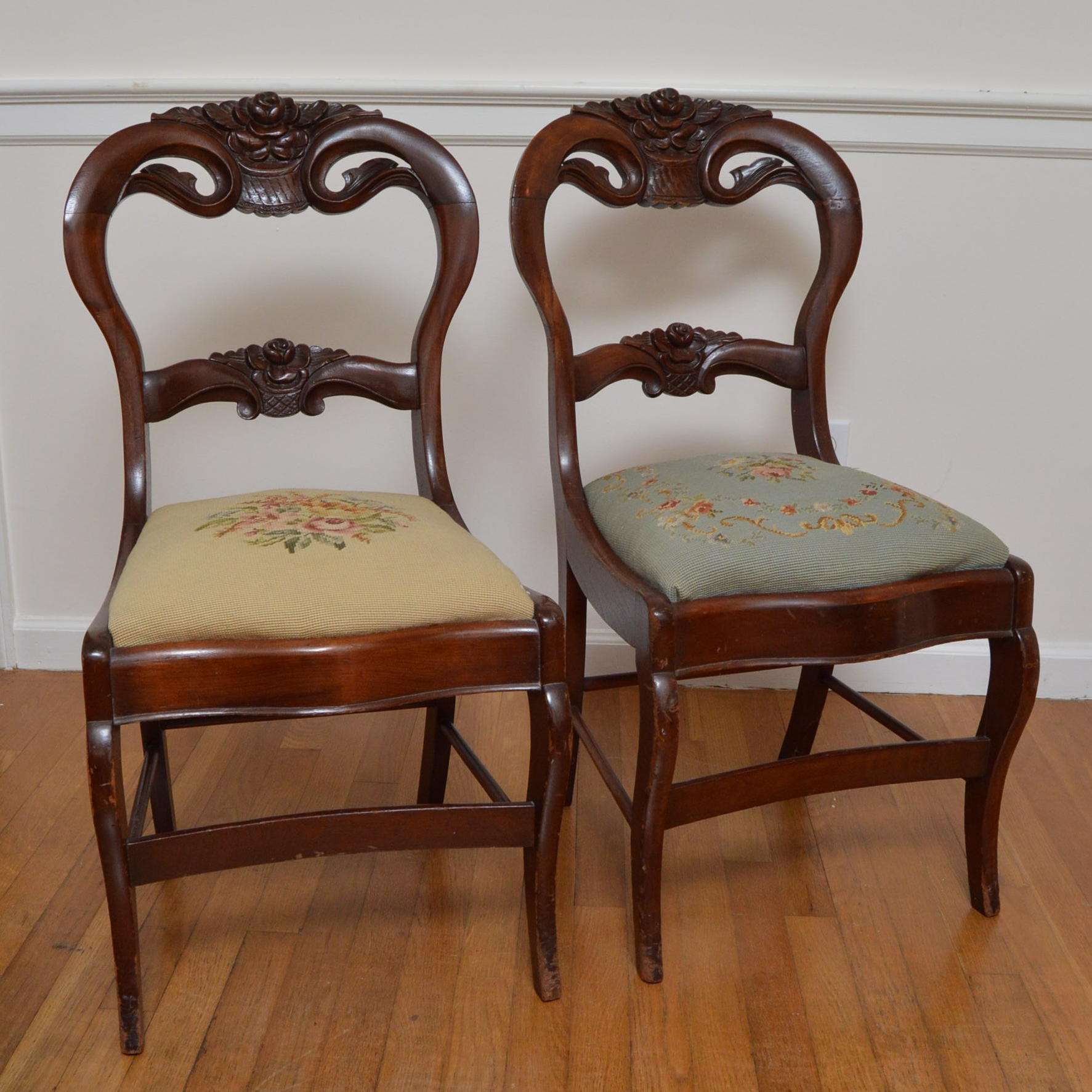 Mahogany Needlepoint Chairs
