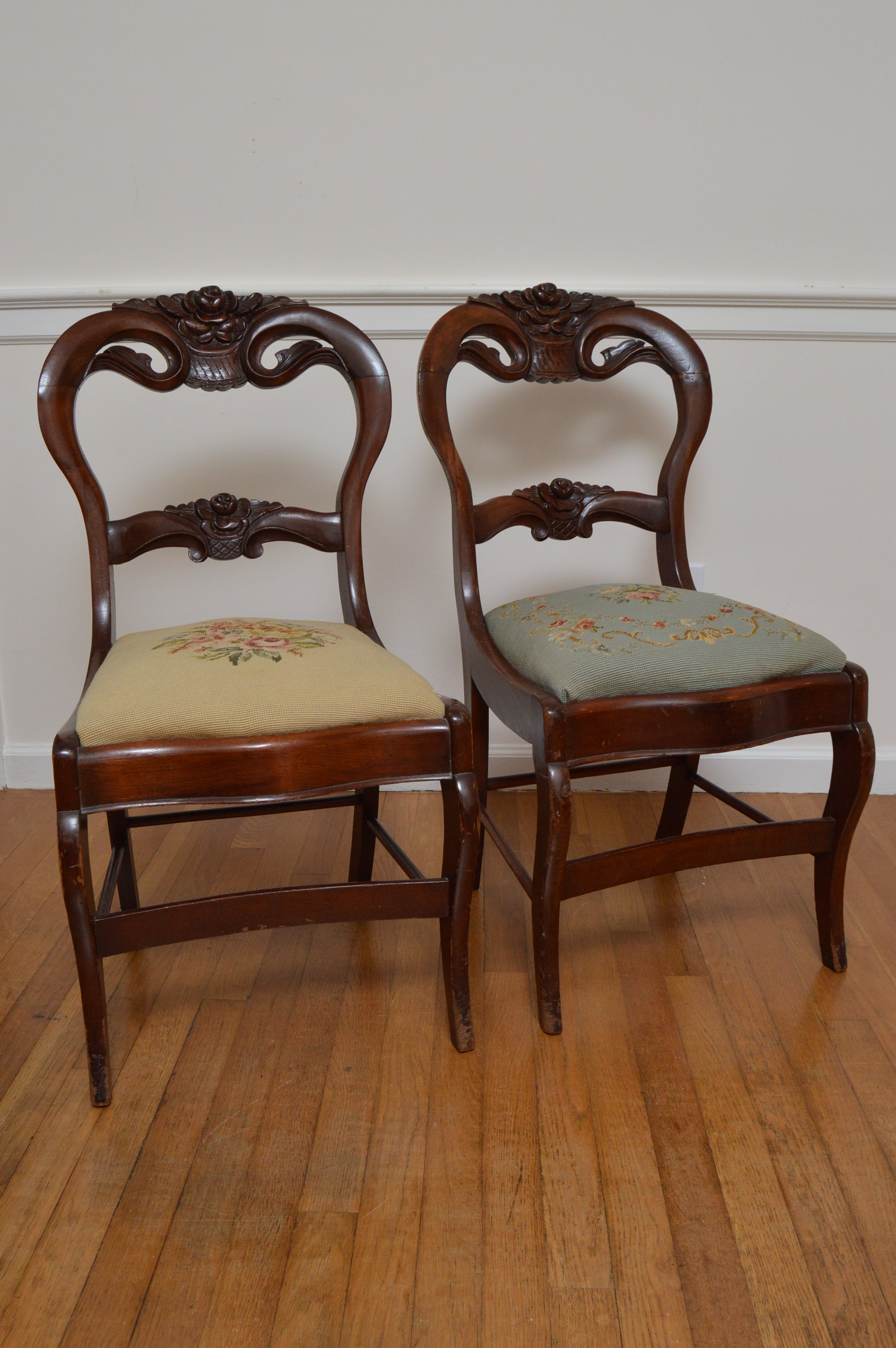 Mahogany Needlepoint Chairs