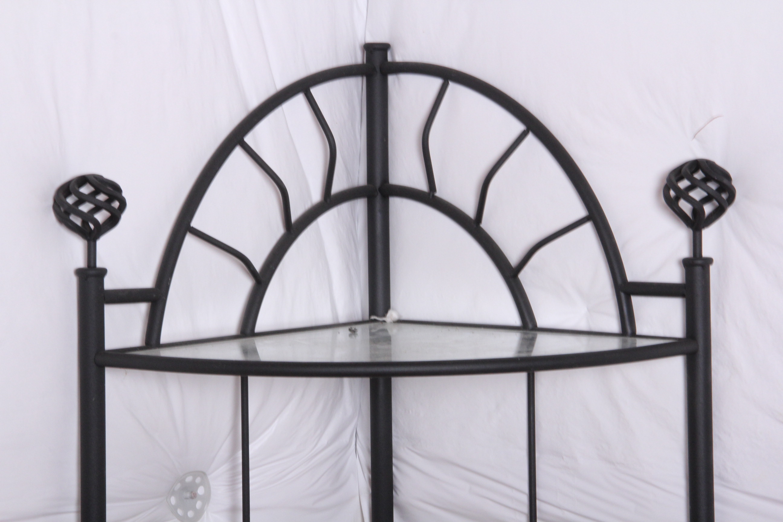 Pair of Metal Frame Corner Shelves