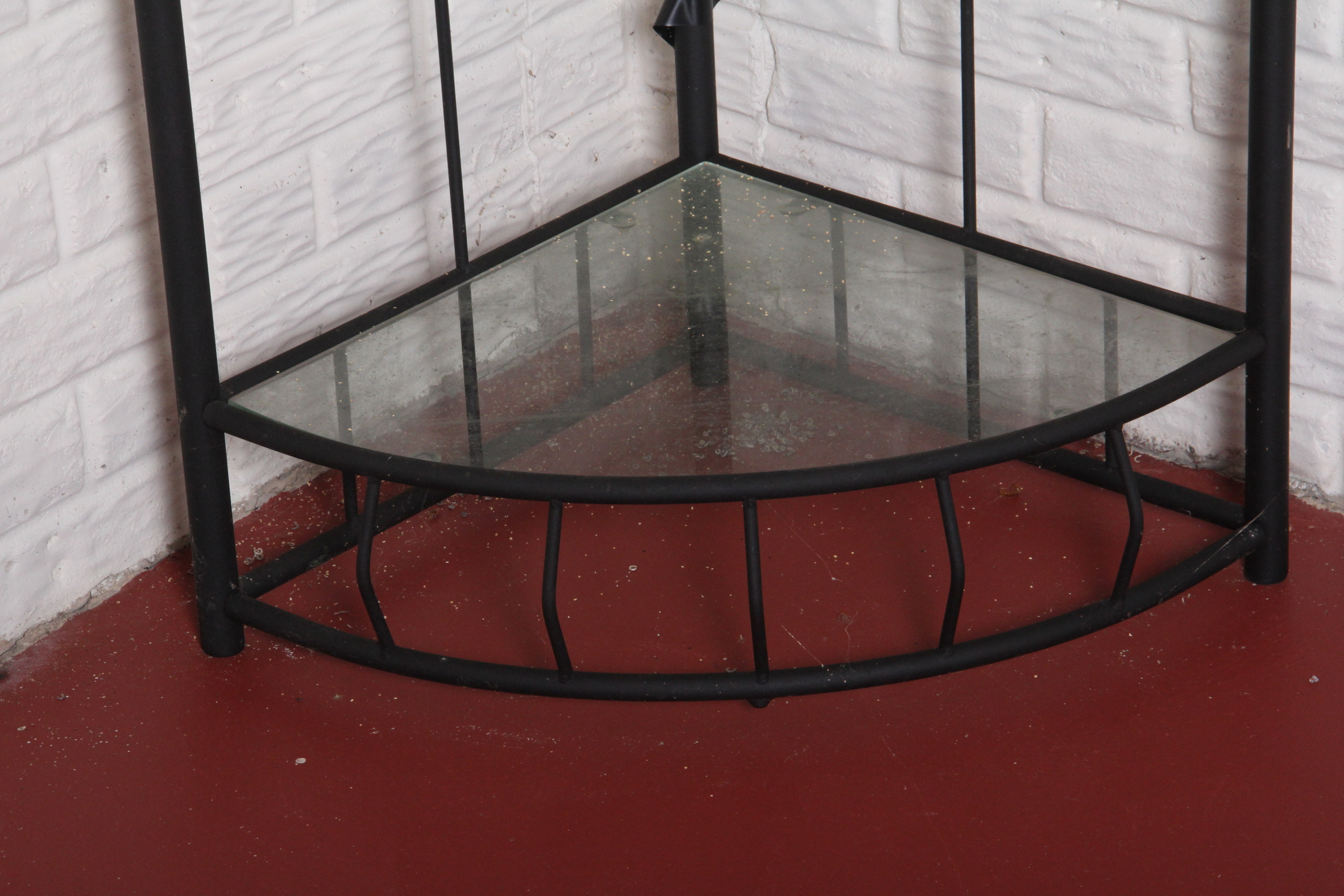 Pair of Metal Frame Corner Shelves