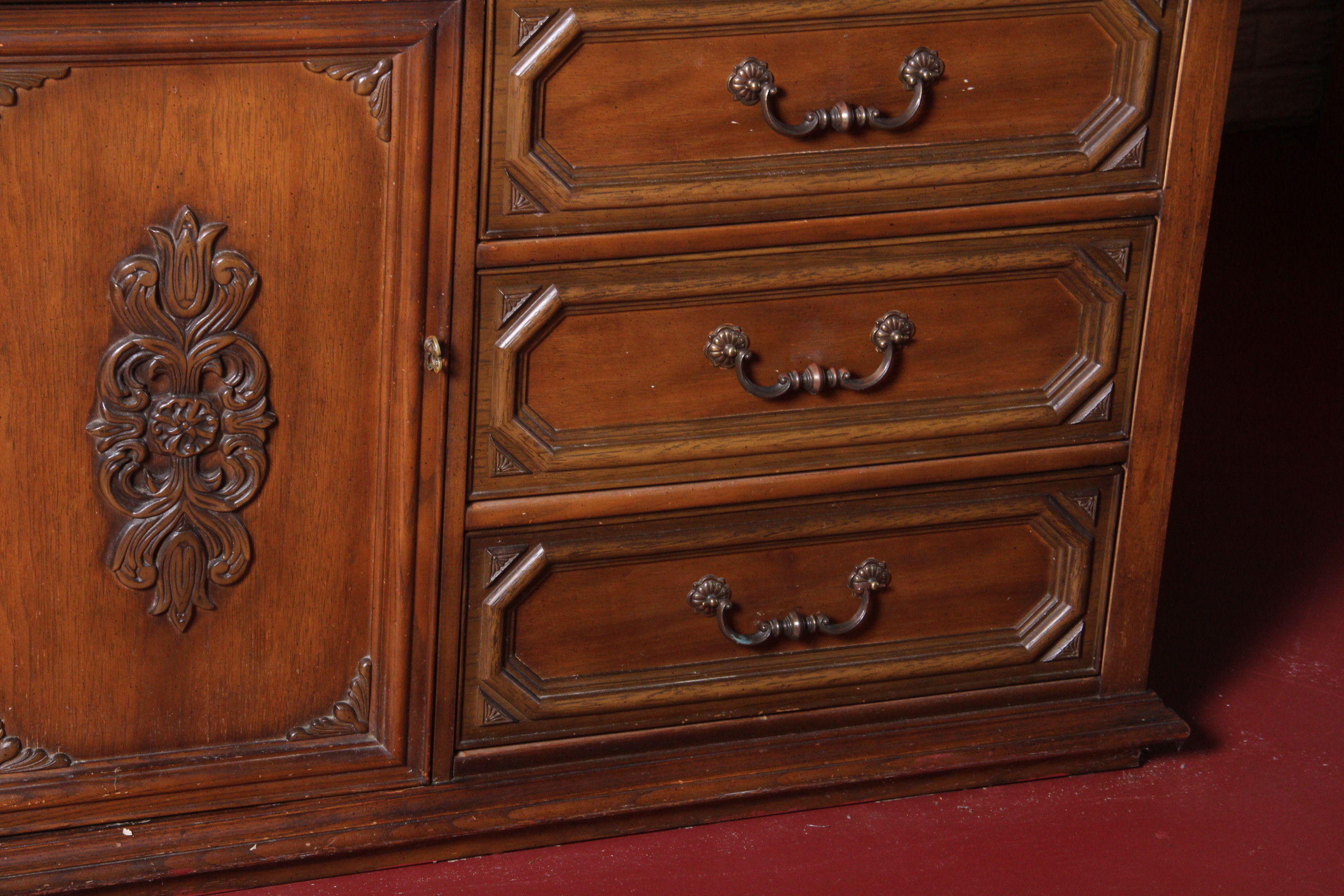 Vintage Bassett Furniture Walnut Dresser