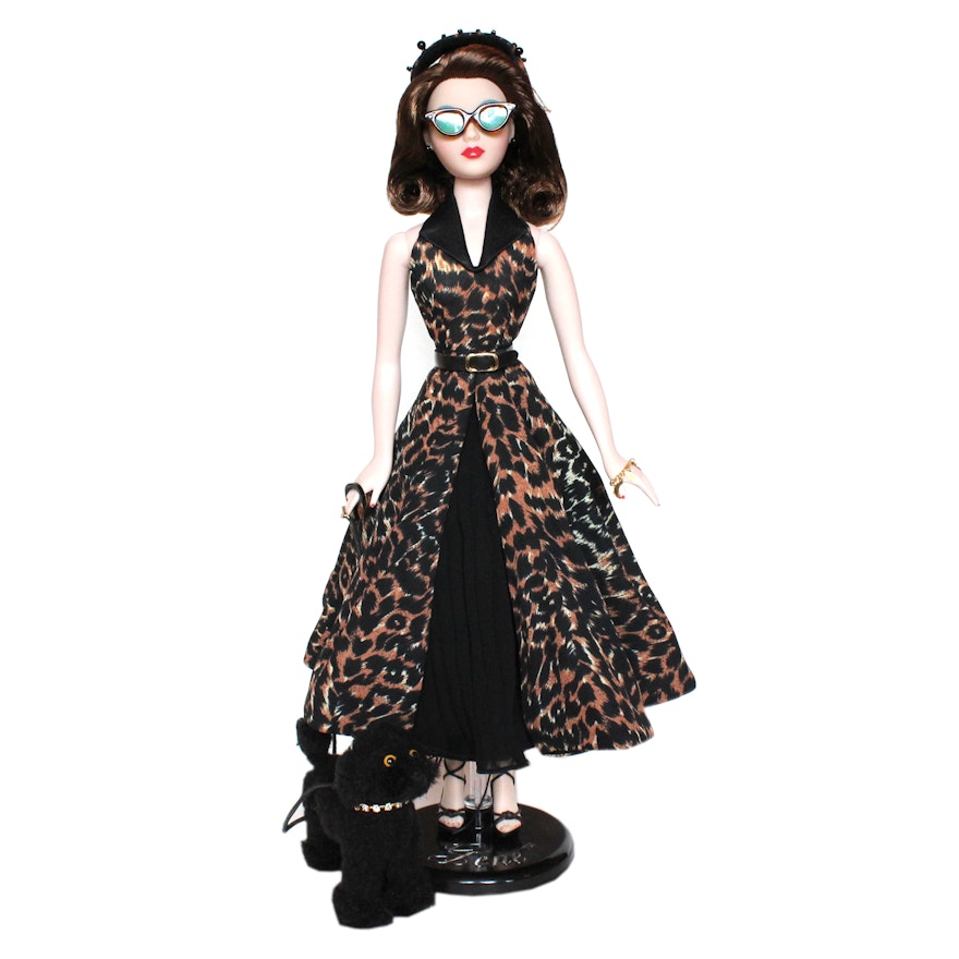 "Spotted in the Park" Doll with Animal Print Dress Designed by Veronica Alvarado