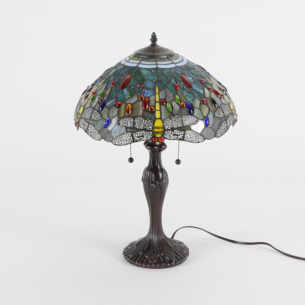 Stained Glass Dragonfly Lamp
