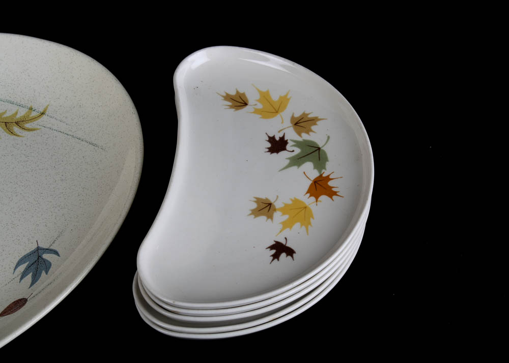 Vintage Franciscan "Indian Summer" Snack Plates and Oval Platter