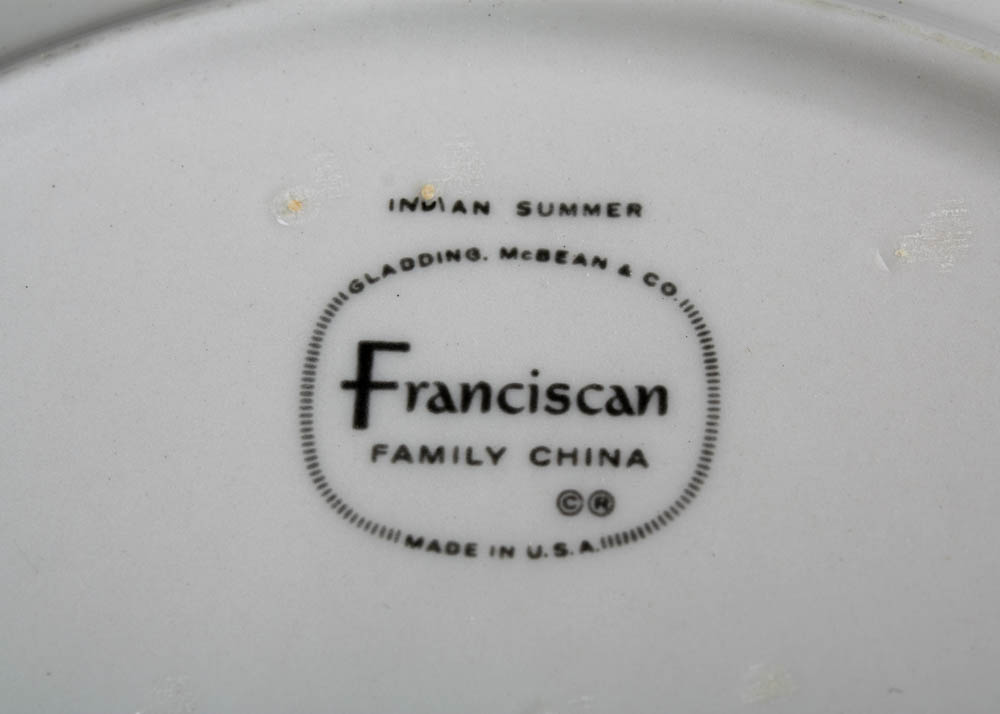 Vintage Franciscan "Indian Summer" Snack Plates and Oval Platter