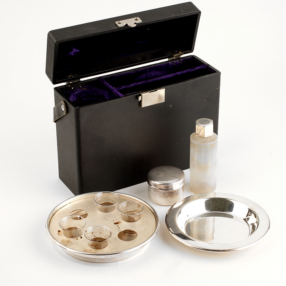 Vintage Silver Plate Travel Communion Kit