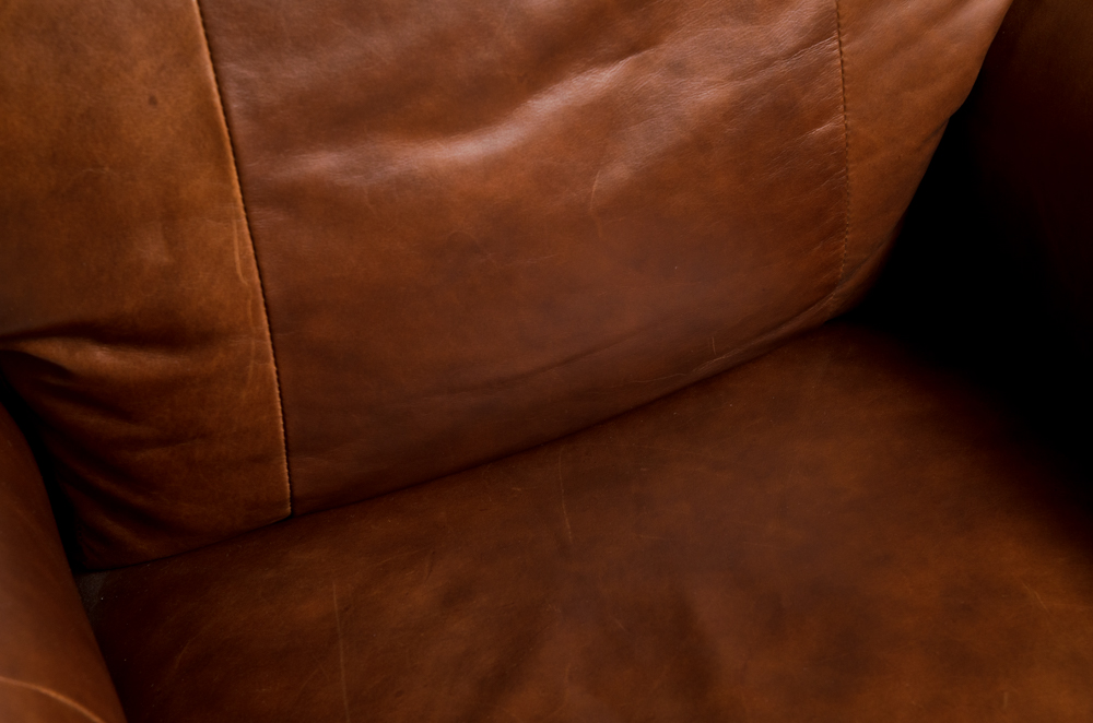 Brown Leather Nail Head Trim Recliner Chair