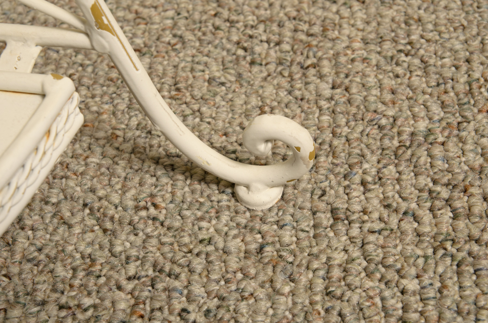 White Metal Four Shelf Plant Rack with Metal Leaf Detailing