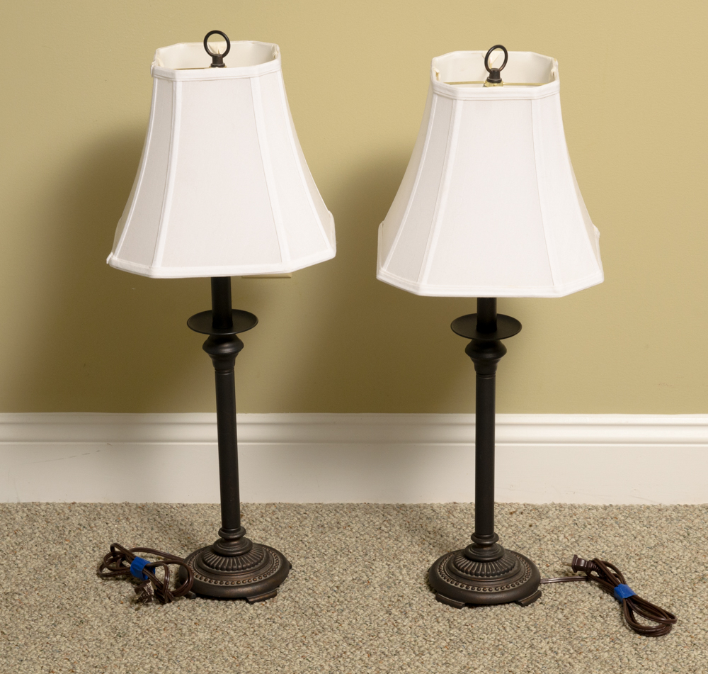Set of Buffet Lamps with Floor Lamp