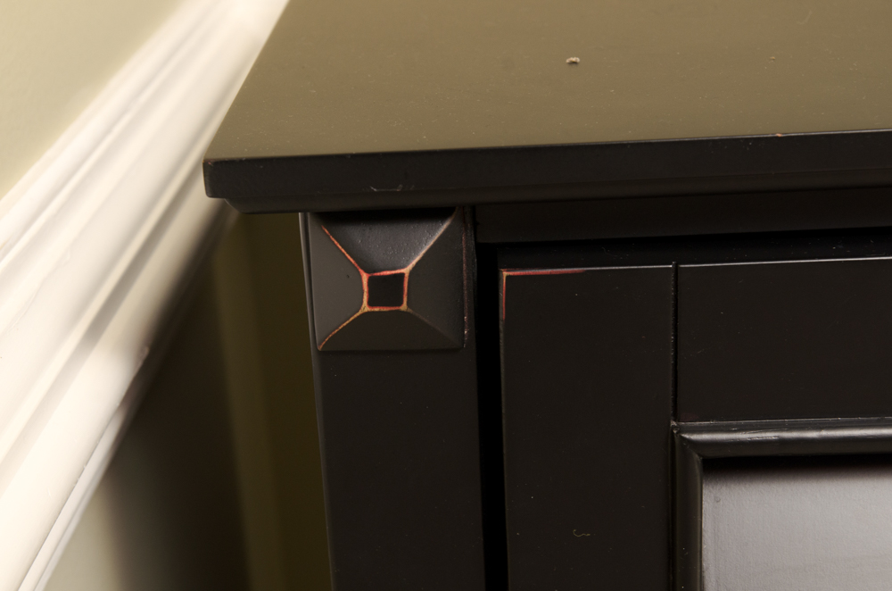 Black Three Drawer Wooden Storage Unit