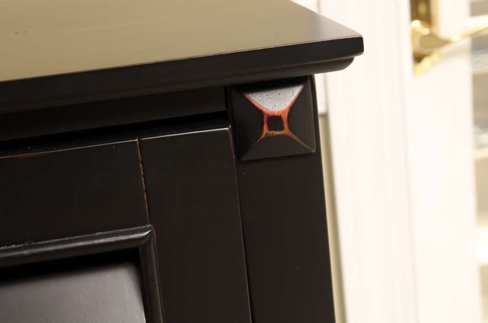 Black Three Drawer Wooden Storage Unit