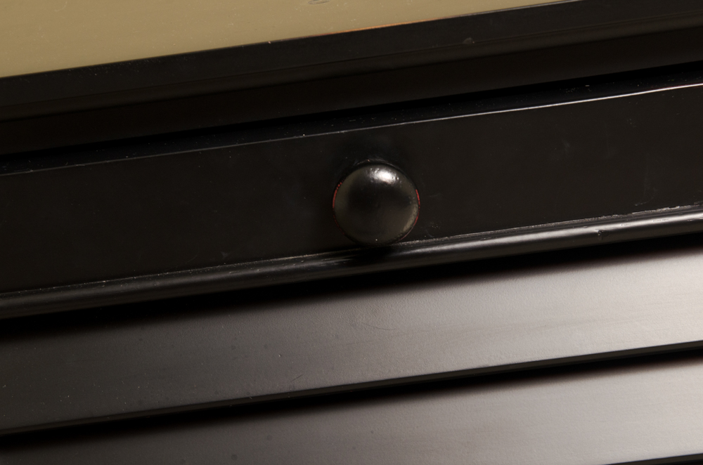 Black Three Drawer Wooden Storage Unit