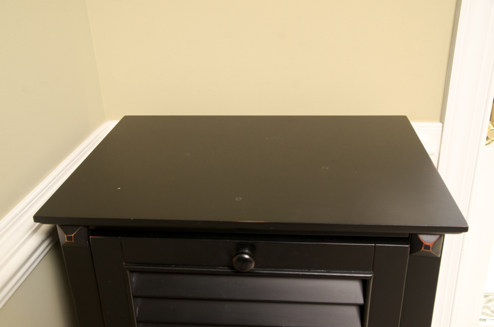 Black Three Drawer Wooden Storage Unit