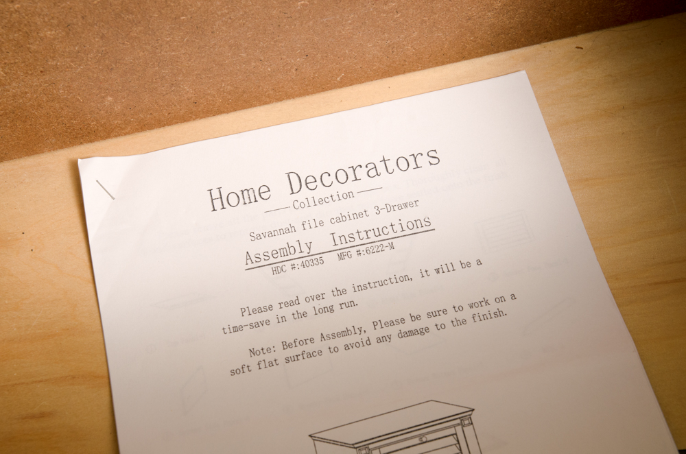 Black Three Drawer Wooden Storage Unit