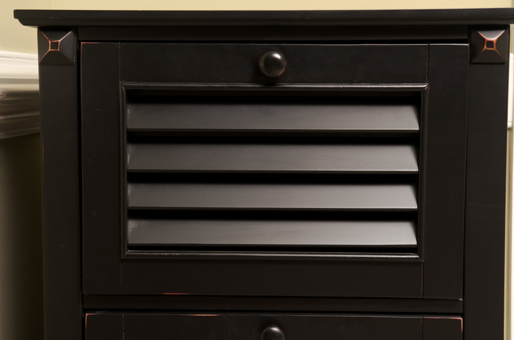 Black Three Drawer Wooden Storage Unit