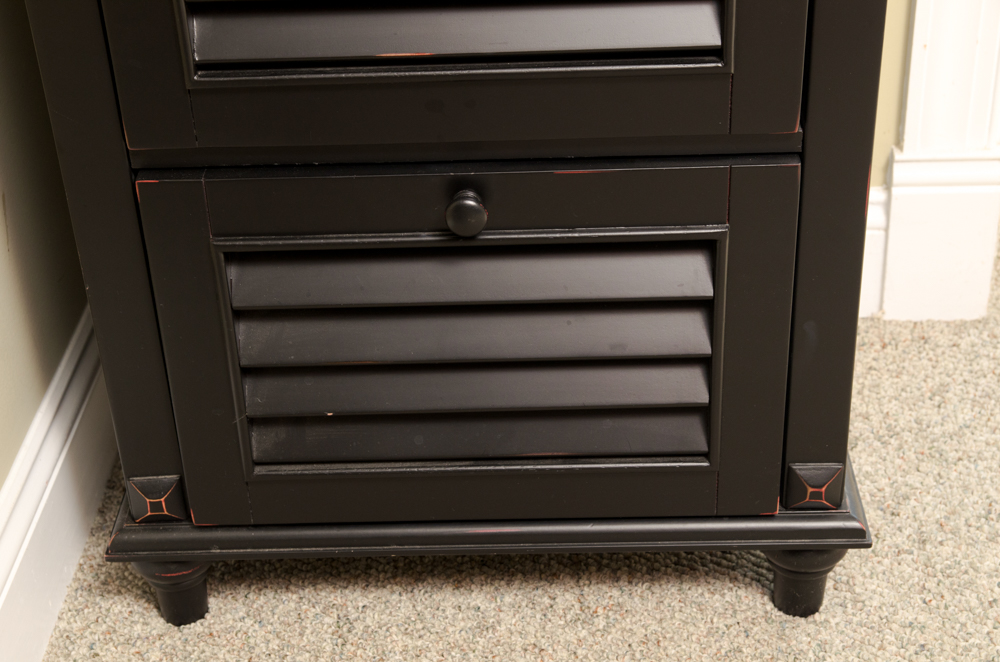Black Three Drawer Wooden Storage Unit