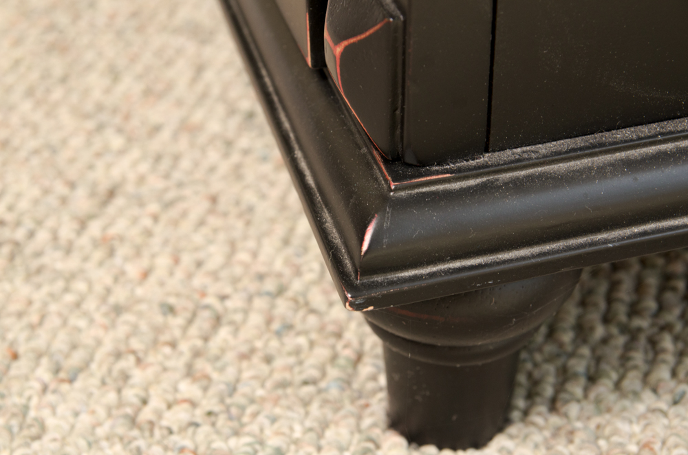 Black Three Drawer Wooden Storage Unit