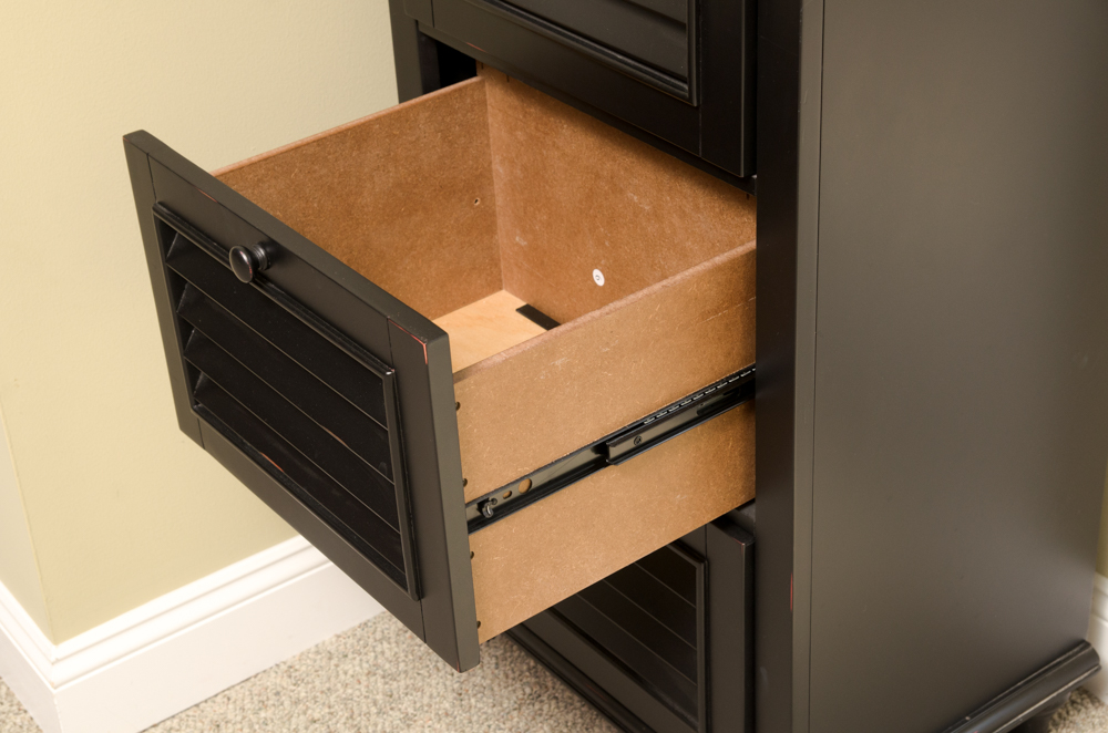 Black Three Drawer Wooden Storage Unit