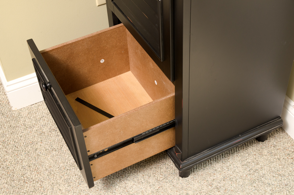 Black Three Drawer Wooden Storage Unit