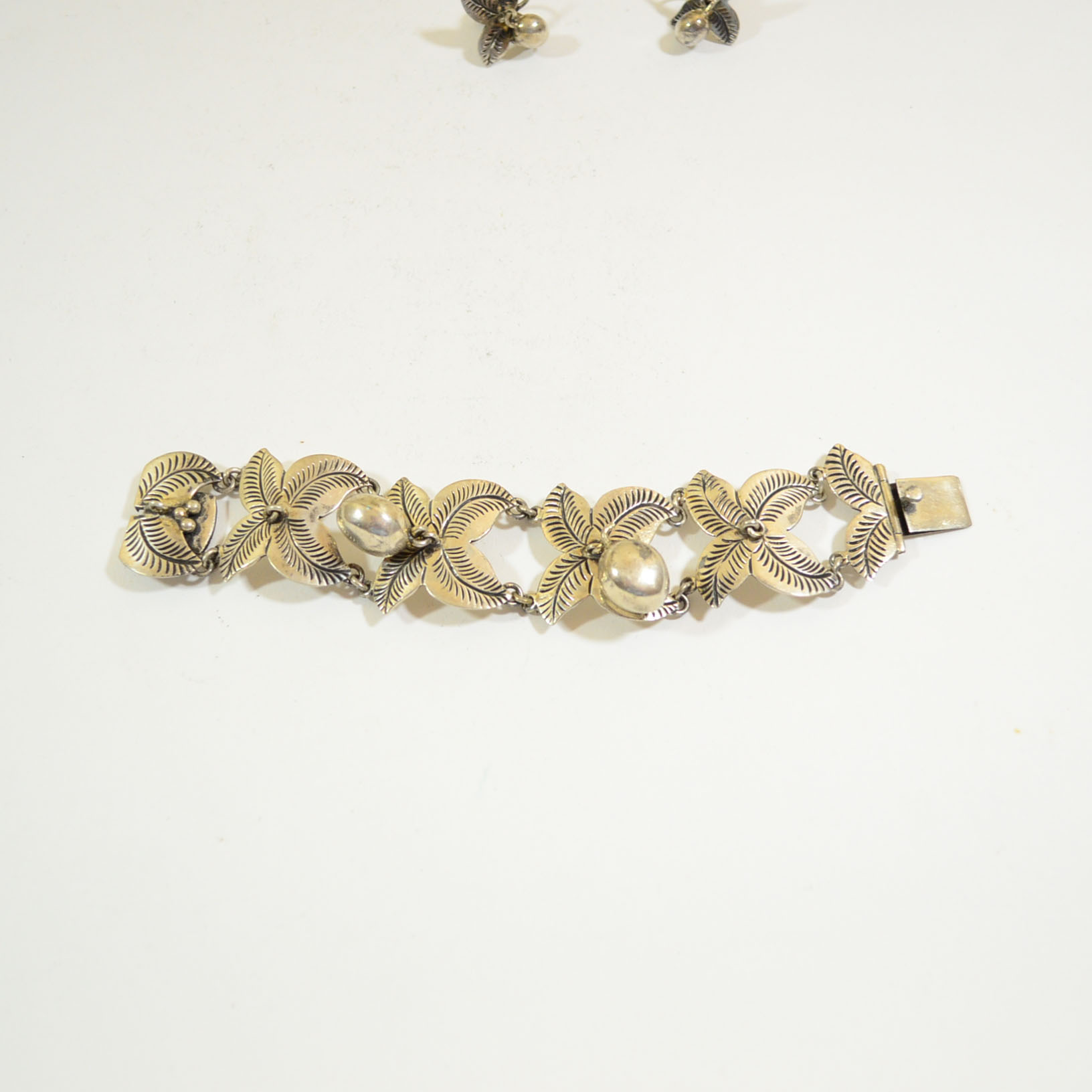 Mexican Sterling Silver Bracelet and Earrings