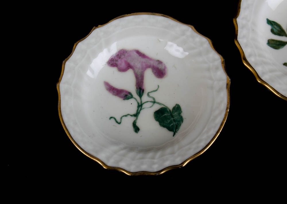 Royal Copenhagen Hand Painted Porcelain Caviar Plates, Set of Five