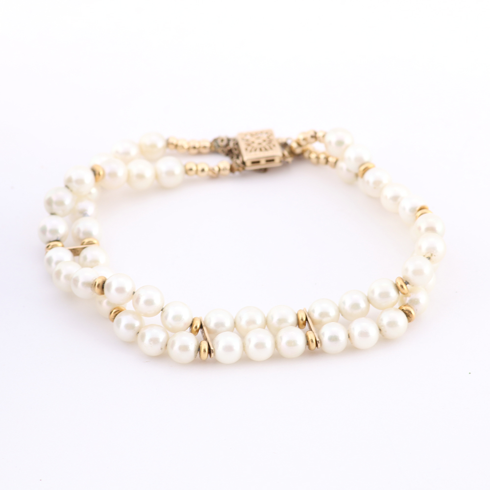 14K Gold Pearl Bracelet