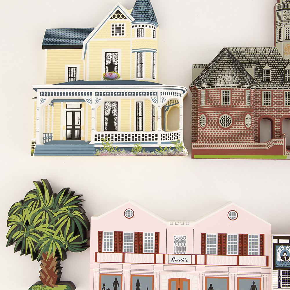 Collection of Shelia's Houses Wooden Architectural Figures