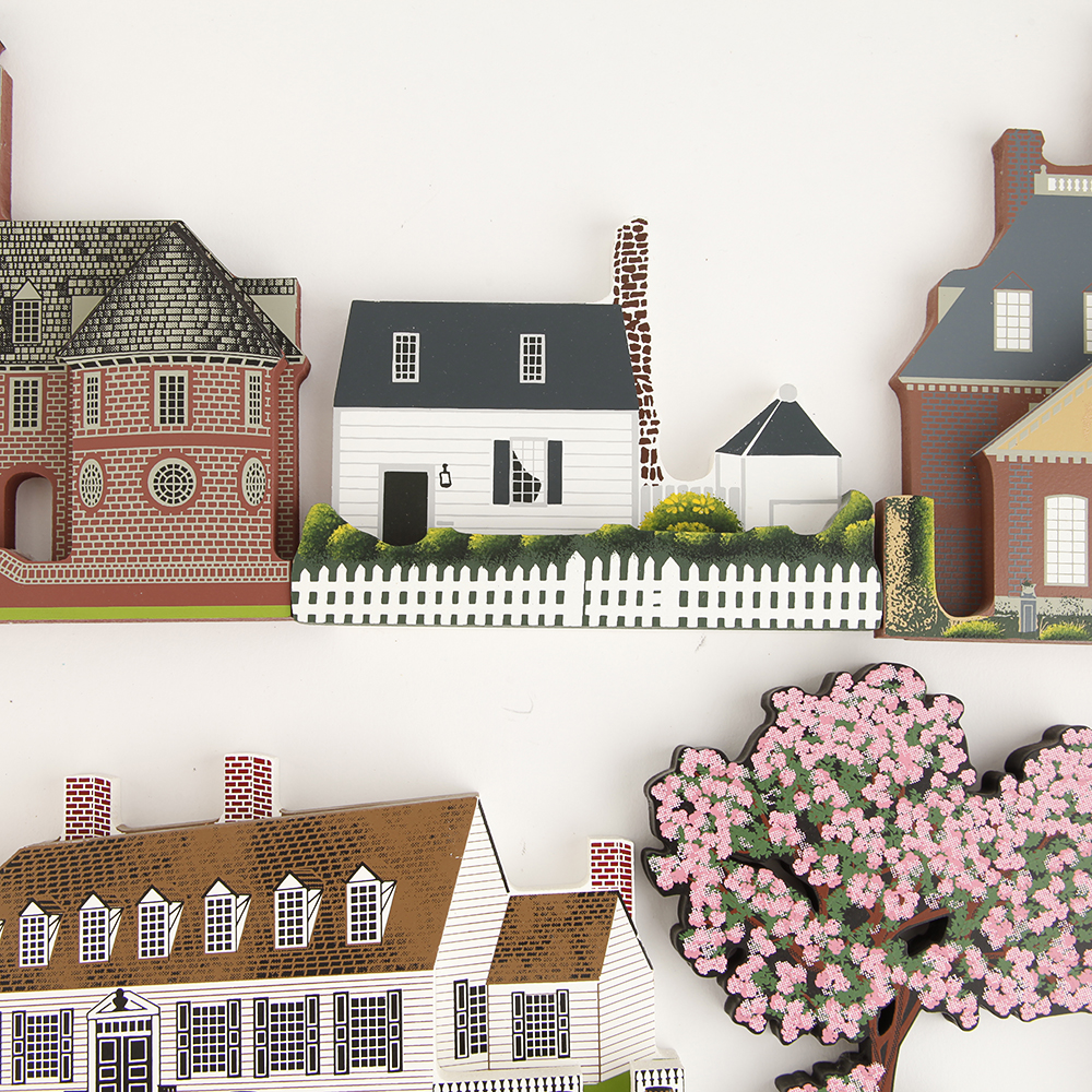 Collection of Shelia's Houses Wooden Architectural Figures